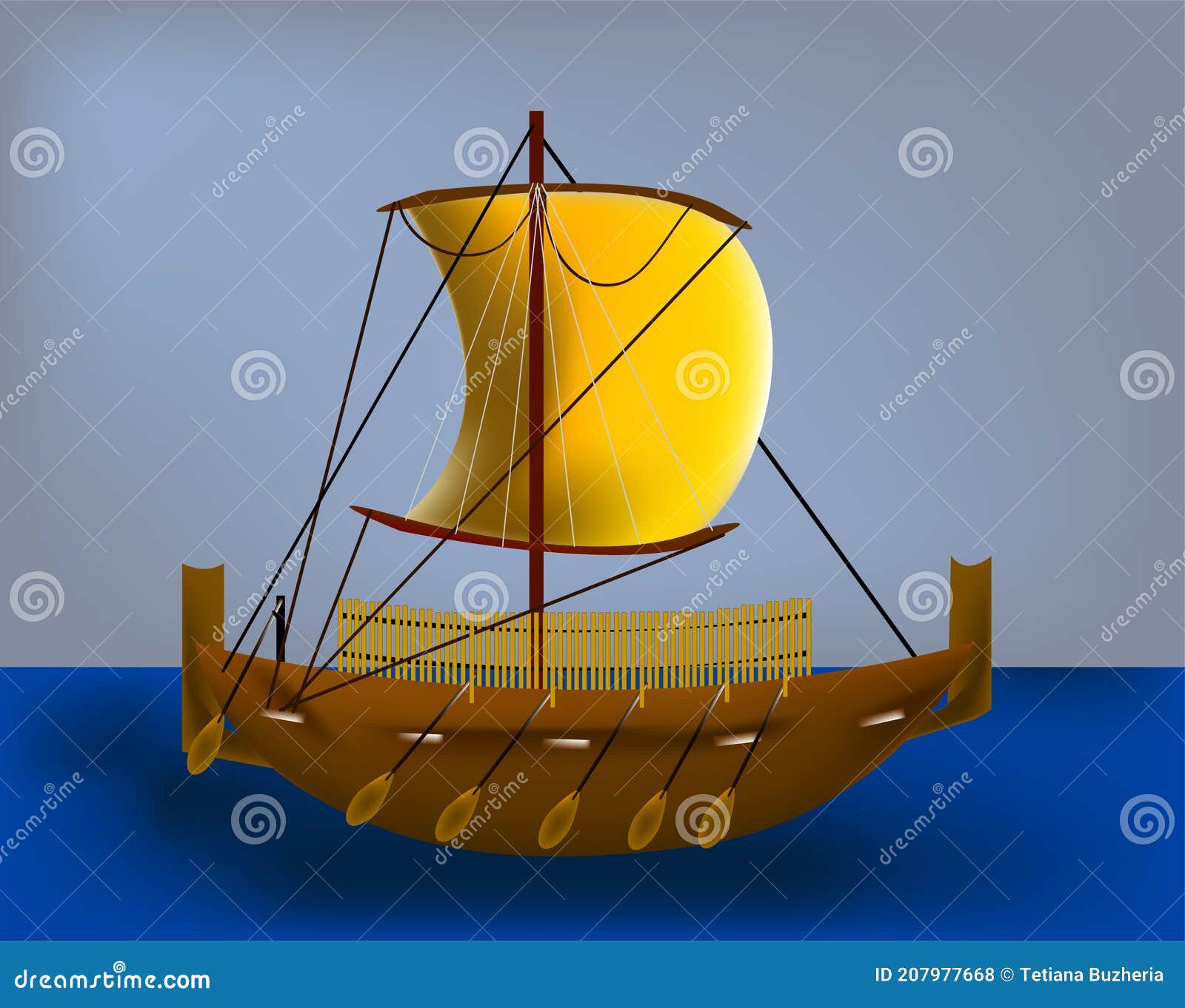 grece bireme in the sea